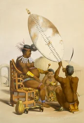 Umpanda, kongen av AmaZulu, plansje 11 fra «The Kafirs Illustrated», 1849
