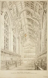 New College Chapel: Innvendig visning som viser alternativ design for foreslått tak