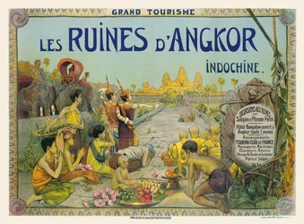 Fransk plakat som reklamerer for templene i Angkor i Indokina