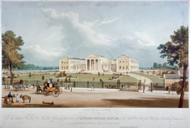Sør-vest utsikt over London Orphan Asylum i Lower Clapton, Hackney, London, c1830