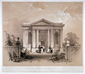 Utsikt over Sutherland Chapel, Walworth, Southwark, London, c1842