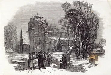 Julemorgen: Going to Church, gravert av WJ Linton, fra 'The Illustrated London News', 26. desember 1846