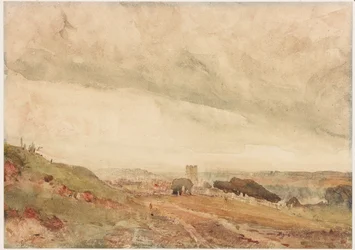 Richmond, Yorkshire (blyant og akvarell på papir (limt på kort))