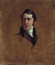 Portrettskisse av John Poulter, 1834 (olje på kvernbrett)
