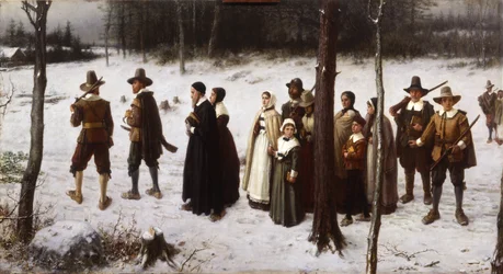 Pilegrimer på vei til kirken, 1867
