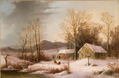 Gård om vinteren 1860 (olje på lerret)