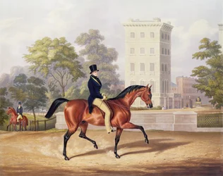 Markisen av Anglesea til hest i Hyde Park, i sitt 80. år, gravert av J. Harris, 1847 (fargegravering)