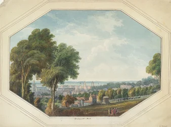 Greenwich fra punktet, ca. 1820 (akvarell)