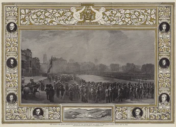 Hennes Majestet Dronningen deler ut medaljer til heltene fra Krim på Horse Guards Parade, 21. mai 1855
