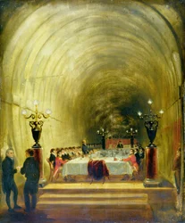 Bankett i Thames Tunnel, ca. 1827