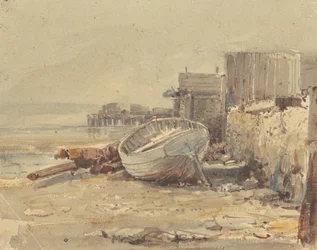 Strandet fartøy, ca. 1880