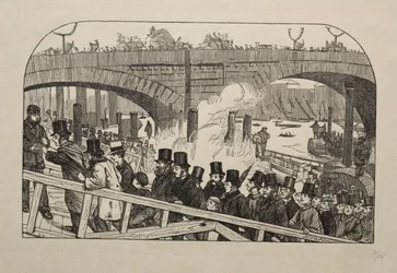 The Living Stream ved London Bridge - Under the Bridge, 1863.