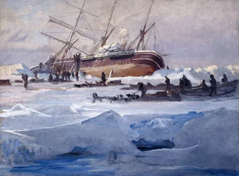 Endurance knust i isen i Weddellhavet, oktober 1915