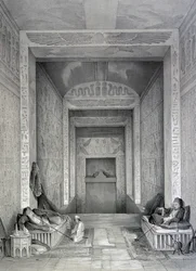 Interiør av et tempel, Egypt, 1800-tallet
