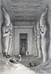 Interiør av det store tempelet, Abu Simbel, 1800-tallet