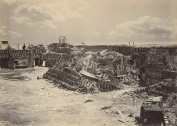 Innvendig utsikt over Fort Sumpter, 1860-tallet.