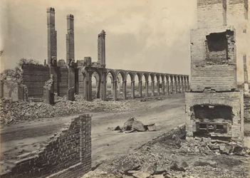 Ruinene av R.R. Depot, Charleston, South Carolina, 1860-tallet.