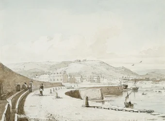 Swansea Harbor (akvarell og blyant på papir)