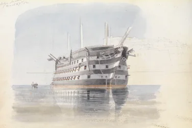 Trafalgar#39; under Upper Barracca, Malta, 27. mars 1852
