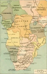Kart over Mid. Og Sør-Afrika, 1919.