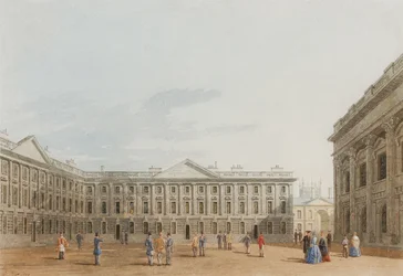 Peckwater Quad ser øst, Christ Church, Oxford, 1850 (blekk og wc på papir)