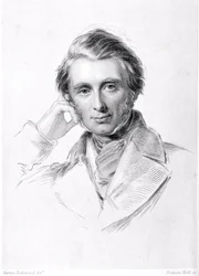 Portrett av John Ruskin (1819-1900) gravert av Francis Holl (1815-84)