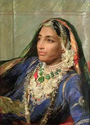 Portrett av Rani Jindan Singh, i en indisk sari