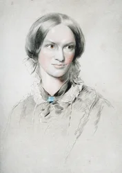 Portrett av forfatteren Charlotte Brontë 1816-1855, ca. 1850.