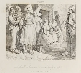 Familiegruppe, Caen, ca. 1821 (radering)