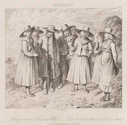 Familiestrid, Gmunden, ca. 1821 (radering)