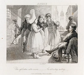 Interessant møte - Bayeux, ca. 1821 (radering)