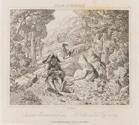 Selger og hustru nær Jumieges, ca. 1821 (radering)
