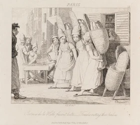 Kvinner hviler, Paris, ca. 1821 (radering)