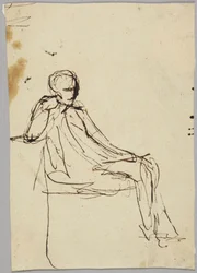 Sittende mannlig figur, portrettstudie