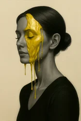 Kronet i stillhet, 2025 (akryl på lerret)