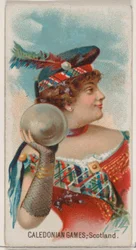 Caledonian Games, Skottland, fra Holidays-serien N80 for Duke-sigaretter, 1890., 1890.