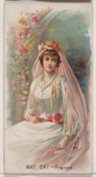 May Day, Frankrike, fra Holidays-serien N80 for Duke-sigaretter, 1890., 1890.