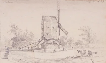 Utsikt over vindmølle på Blackheath, Greenwich, London, 1833