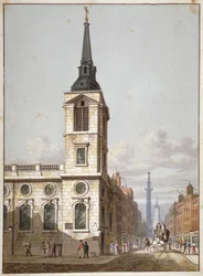 Church of St Benet Gracechurch og Gracechurch Street, City of London, 1811