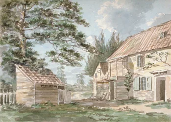 Overshot mill nær Greenford, Middlesex, 1797