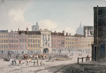 Smithfield Market, City of London, 1810.
