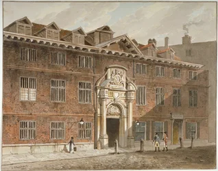 Vestfronten av Blackwell Hall, King Street, City of London, 1811.