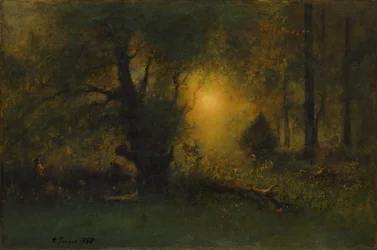 Soloppgang i skogen, 1887