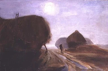 Hayricks i måneskinnet