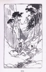 Sinis, fra The Heroes utgitt av George Allen og Unwin 1929 (farge litho)