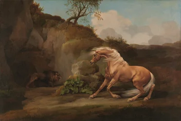 Hest skremt av en løve