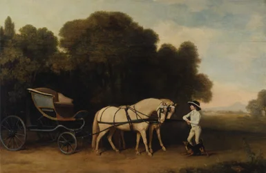 Phaeton med et par kremponnier og en stallgutt, 1780 og 1784.