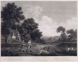 Skyting, plate 2, gravert av William Woollett (1735-85) 1770 (femte stat gravering og etsning)