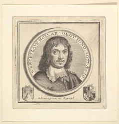 Bust of Hollar in a Circular Frame publisert i Vertues, Description of the Works of the..., 1745.
