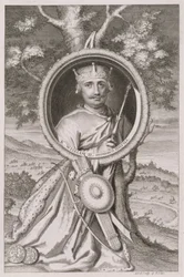 William II 'Rufus' (ca. 1056-1100) Konge av England fra 1087, gravert av kunstneren (gravering)